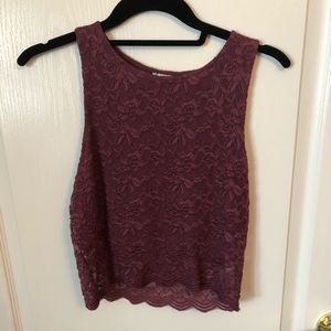 Free People Plum Lace Crop Top
